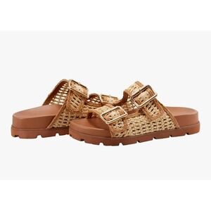 New Women's Marc Fisher LTD Mylan Sandal, Color Natural, Size 7.5